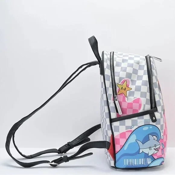 Sprayground Tokyo Bubble Grey and Pink Checkered Backpack Limited Edition - Picture 5 of 7